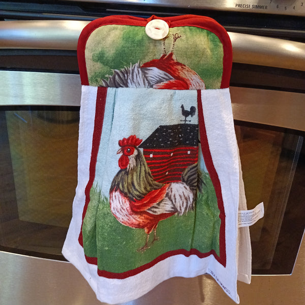 Kitchen towel with hotpad top