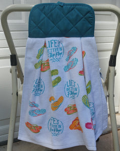 Kitchen towel with hotpad top