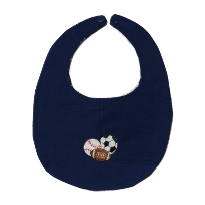 Blue Baby Bib with Applique design