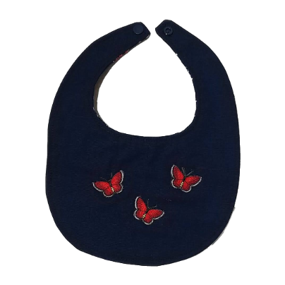 Blue Baby Bib with Applique design