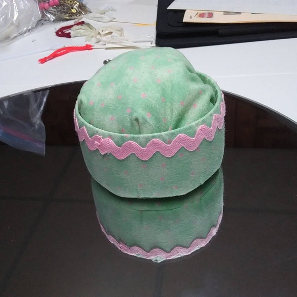 Pink and green polka dot Pin Cushion