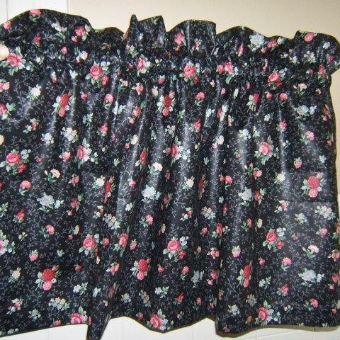 Rose flower valance with black background